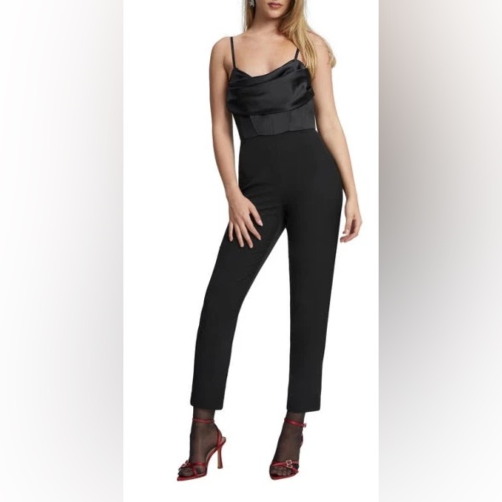 [Bardot] Black Jamila Black Corset Tapered Jumpsuit